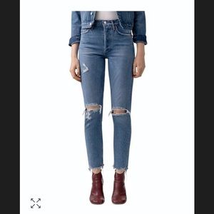 NWOT Agolde Jamie High Rise Distressed Straight